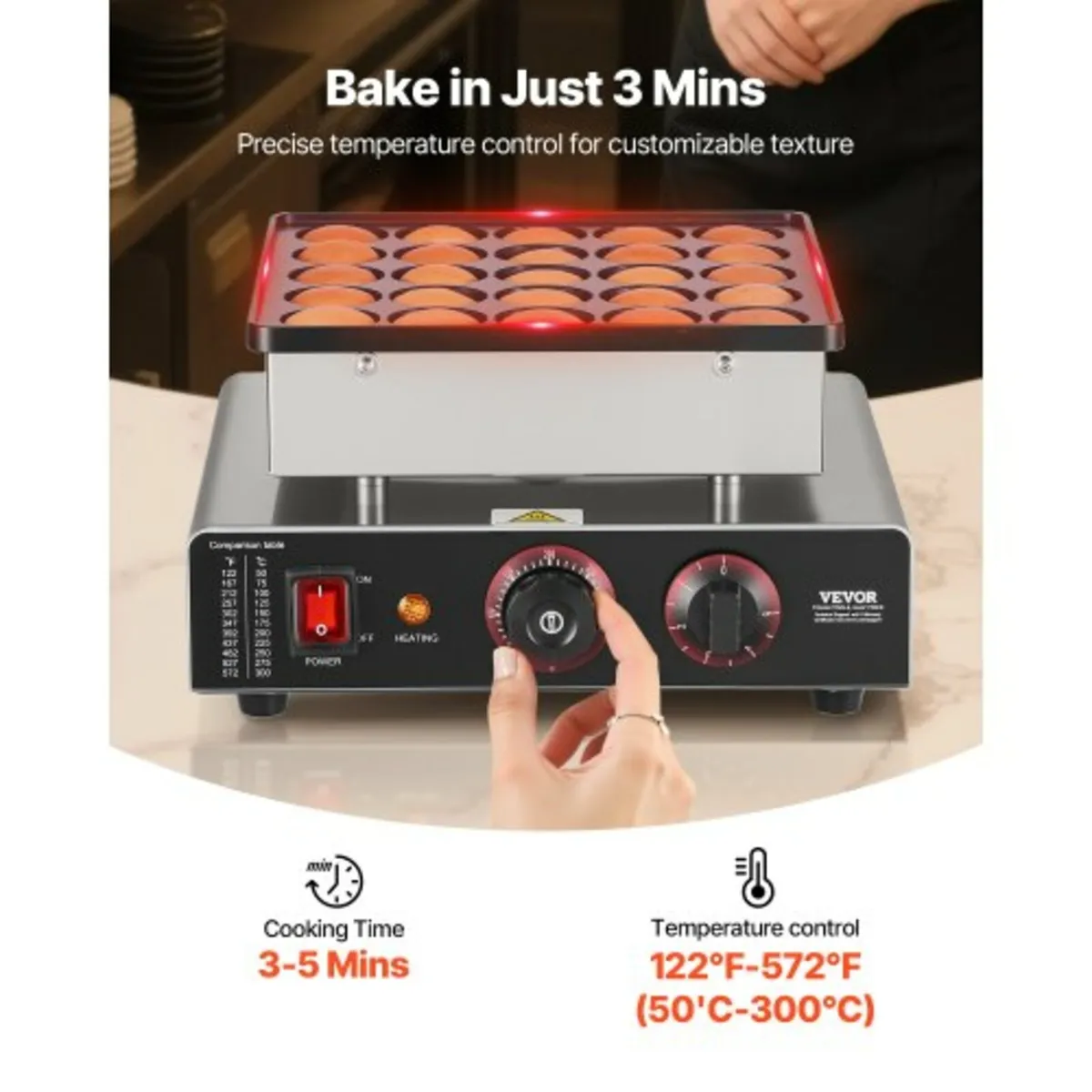 Mini Pancake Maker, 25PCS 43mm Diameter Dutch Muff - Image 4