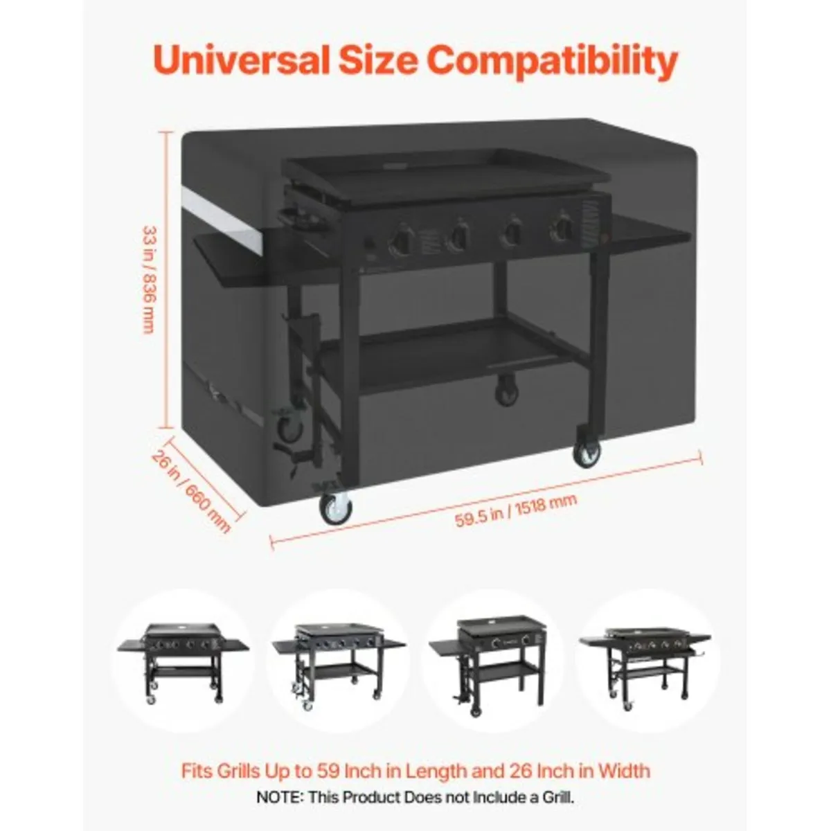 Grill Cover, 59 inch BBQ Covers for Outdoor Grills - Image 4