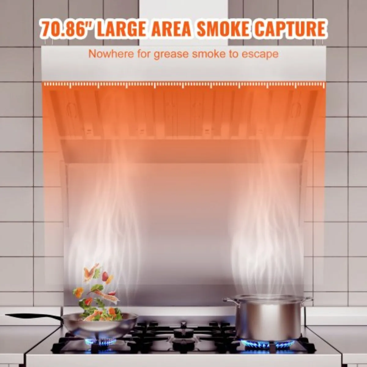 Commercial Exhaust Hood, 6FT Food Truck Hood Exhau - Image 3