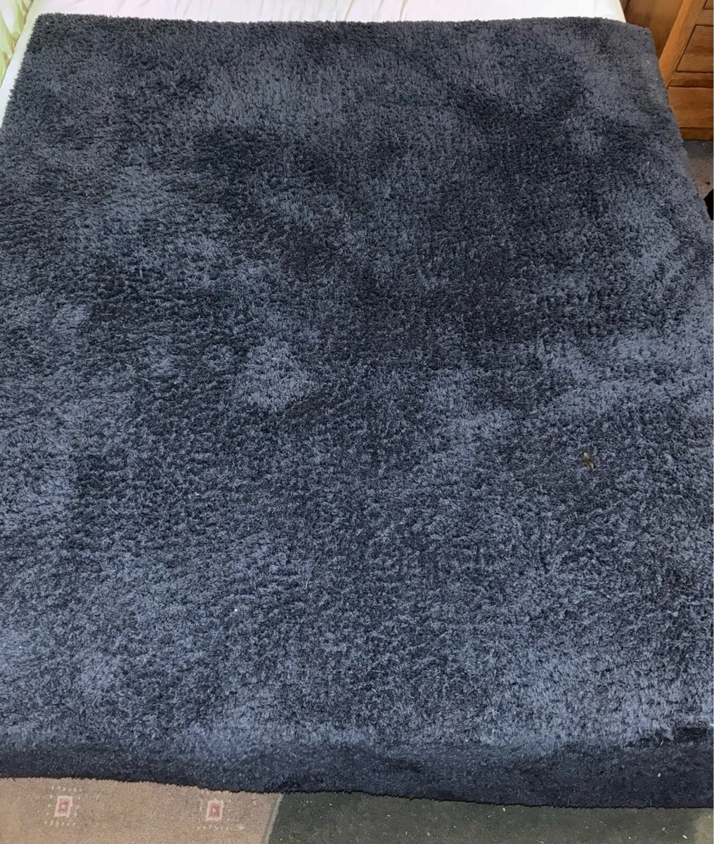 Navy Plush Rug 120 x 170cm - Image 1