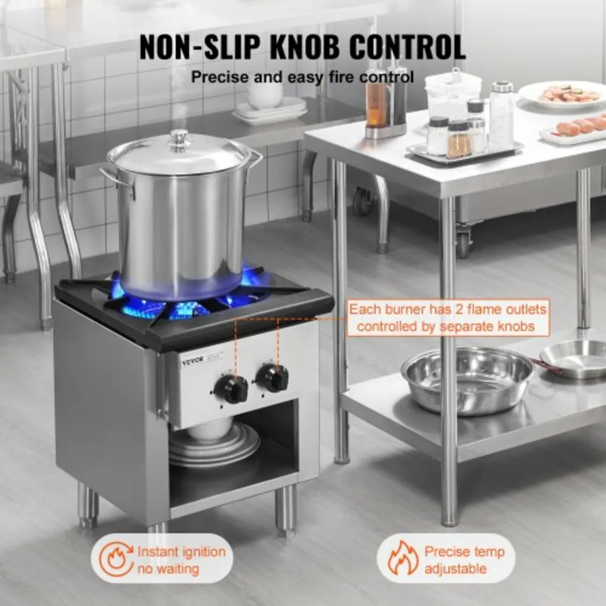 Commercial Gas Stove with Cabinet, Propane and Nat - Image 4