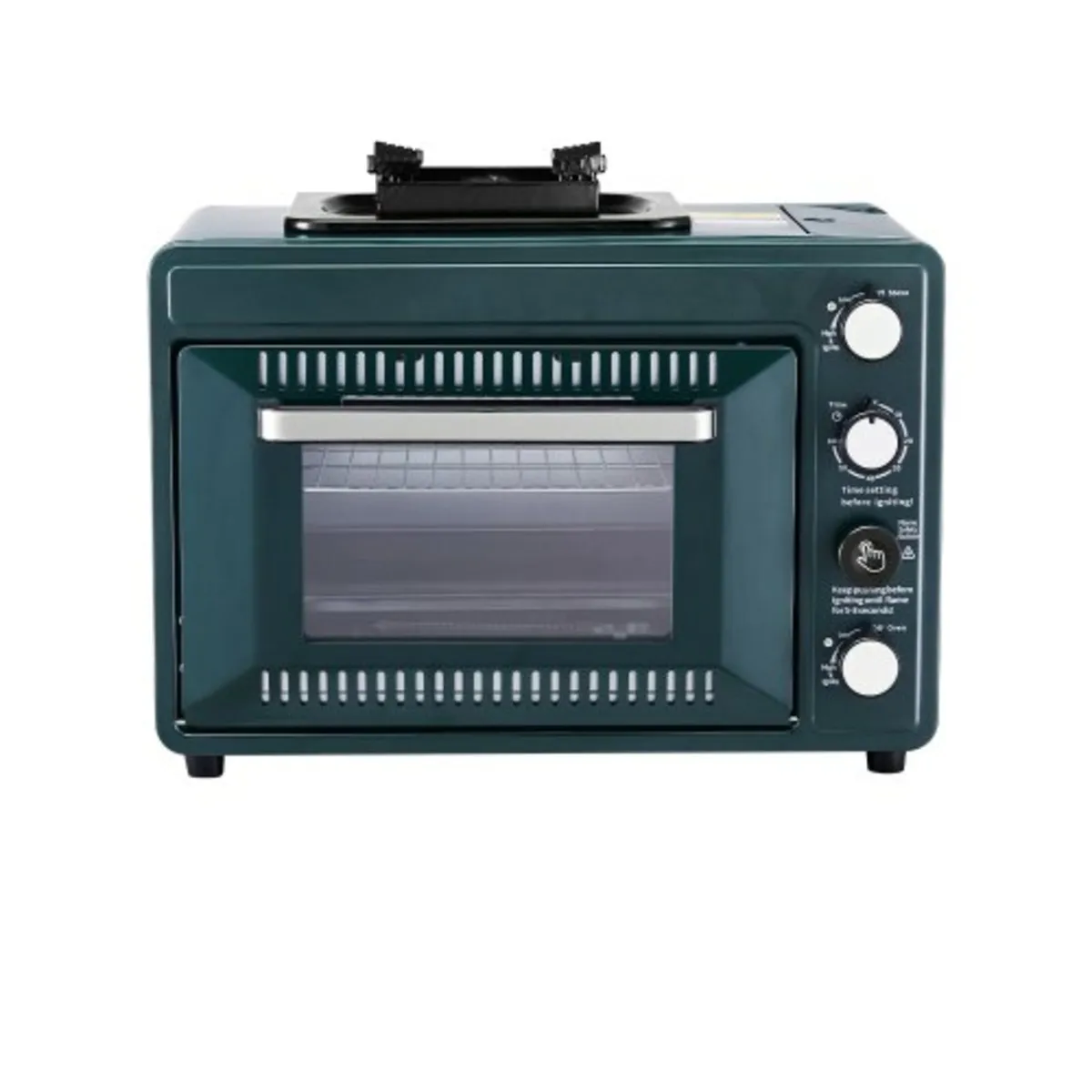 Outdoor Oven, 2-in-1 Portable Gas Camping Stove Ov - Image 1
