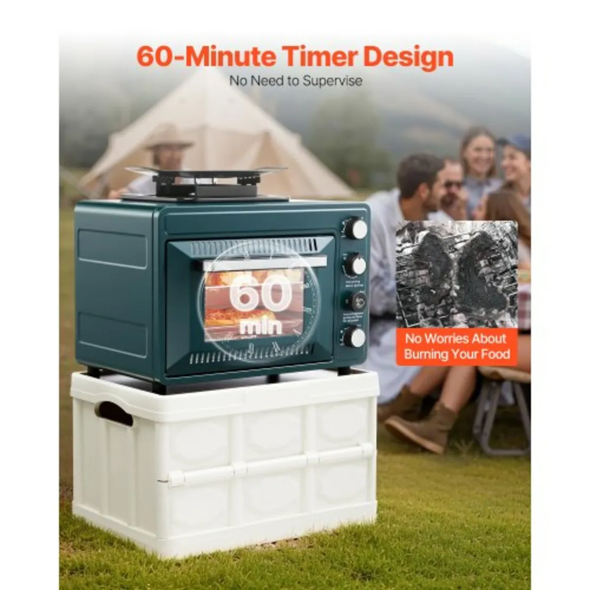Outdoor Oven, 2-in-1 Portable Gas Camping Stove Ov - Image 4
