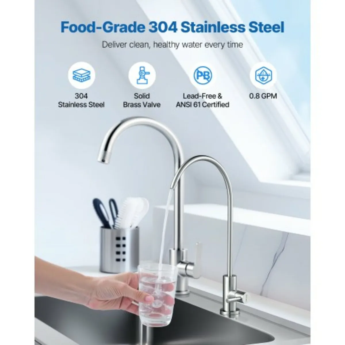 Stainless Steel Faucet, Lead-Free Drinking Water F - Image 3