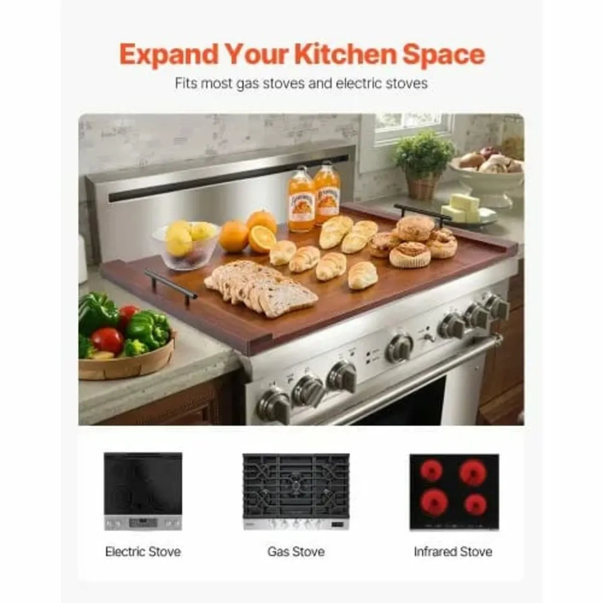 Noodle Board Stove Cover, Stove Top Cover Board fo - Image 3