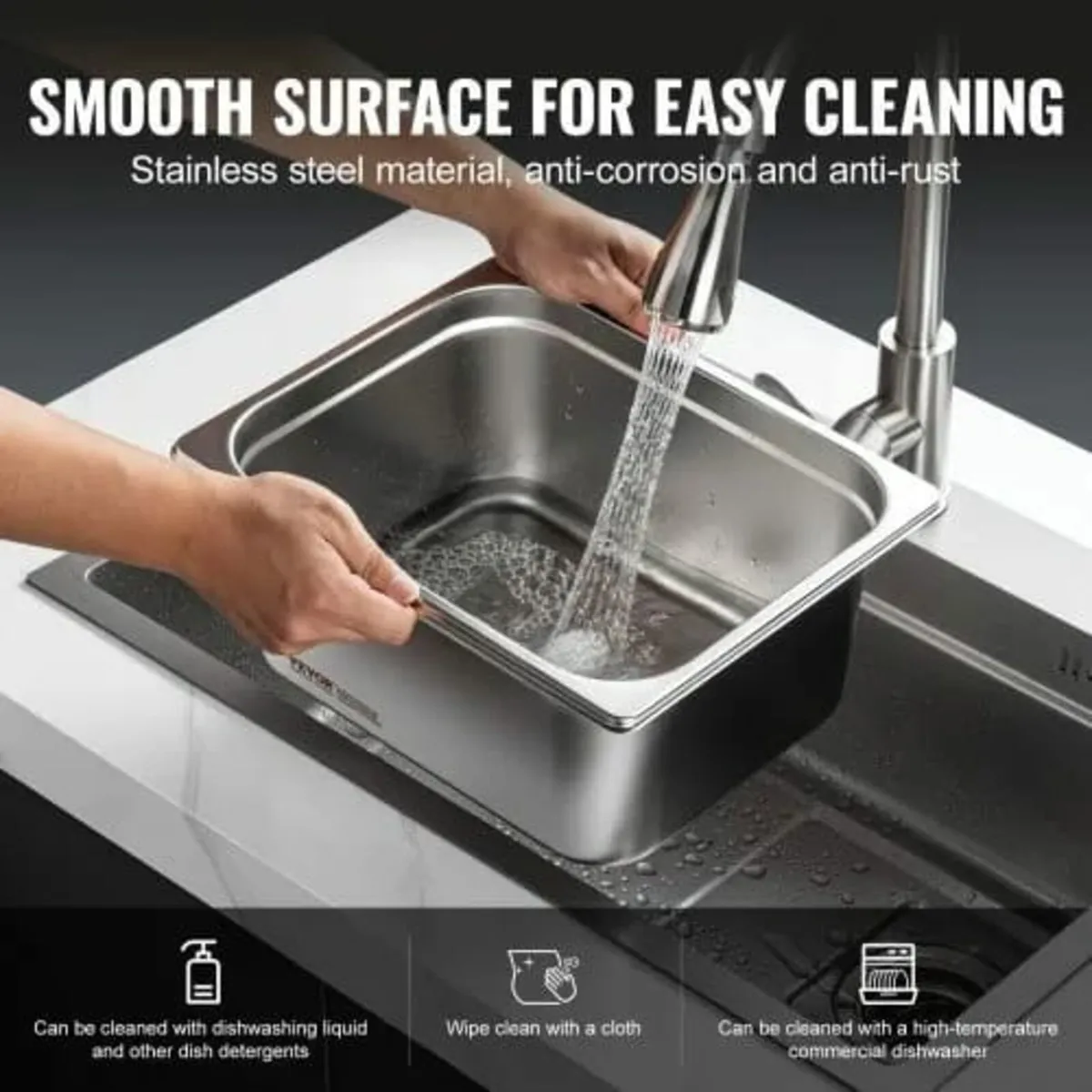 6 Pack Hotel Pans, 1/2 Size Anti-Jam Steam Pan, 0. - Image 3