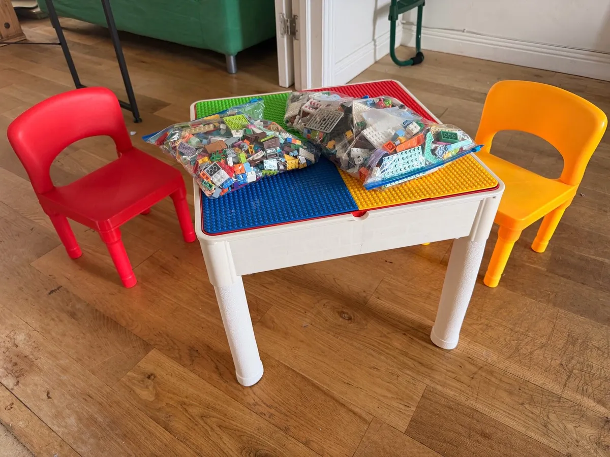 Lego table, chairs & Lego - Image 1