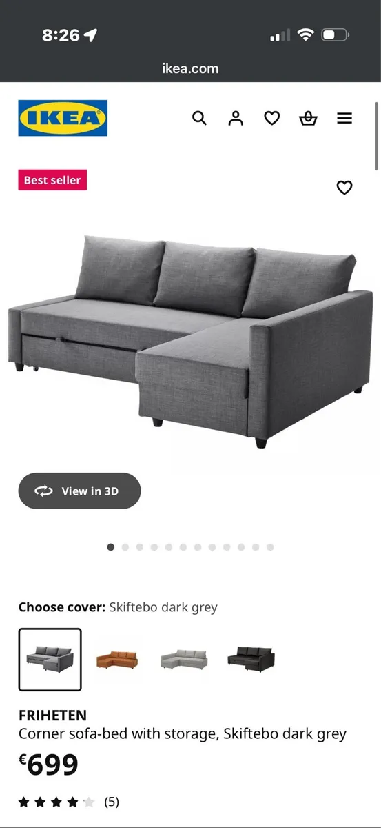 Ikea FRIHETEN Corner Sofa Bed - Image 3