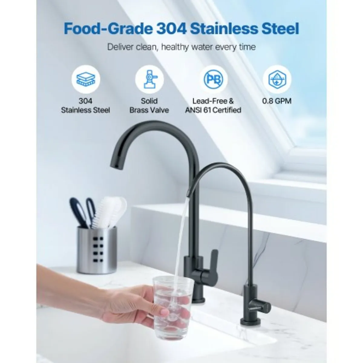 Stainless Steel Faucet, Lead-Free Water Purifier F - Image 2