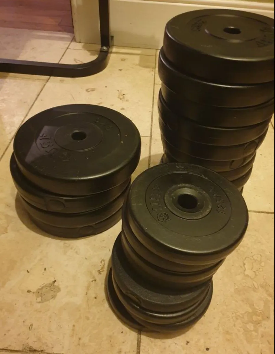 USF weight bench & 55kg barbell & dumbbell - Image 3