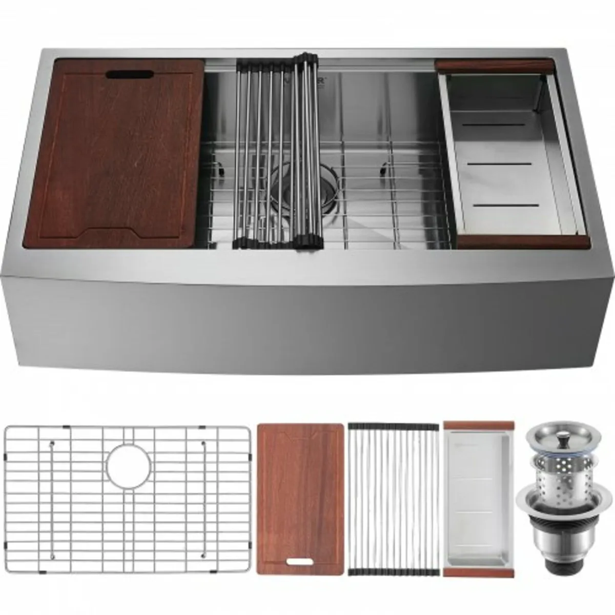 Farmhouse Kitchen Sink, 304 Stainless Steel Drop-I - Image 1