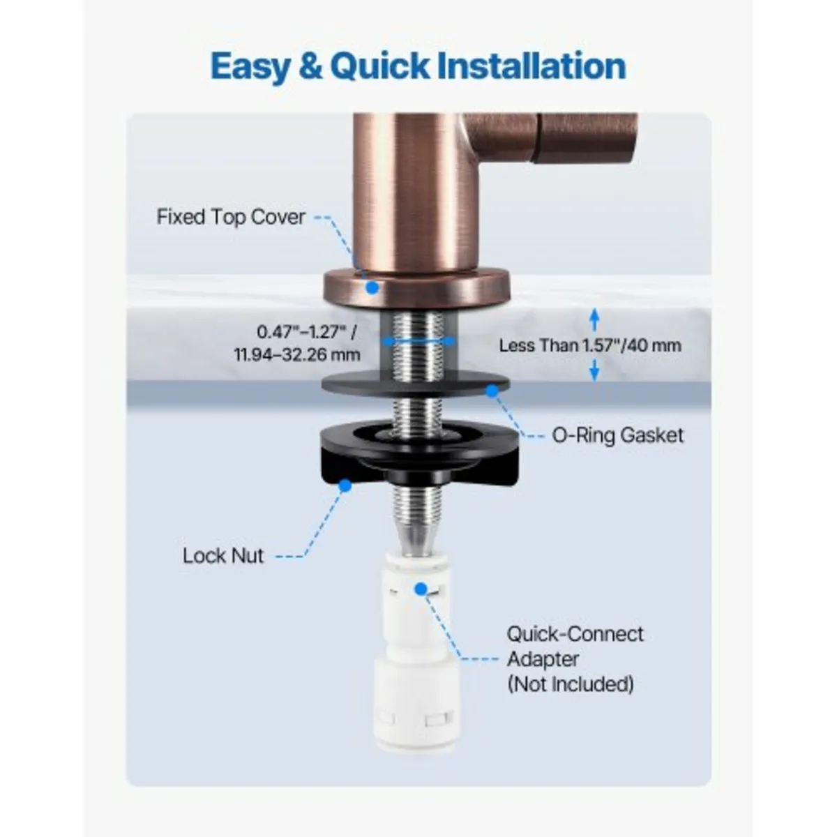 Ro Water Faucet, Lead-Free Stainless Steel Faucet, - Image 2