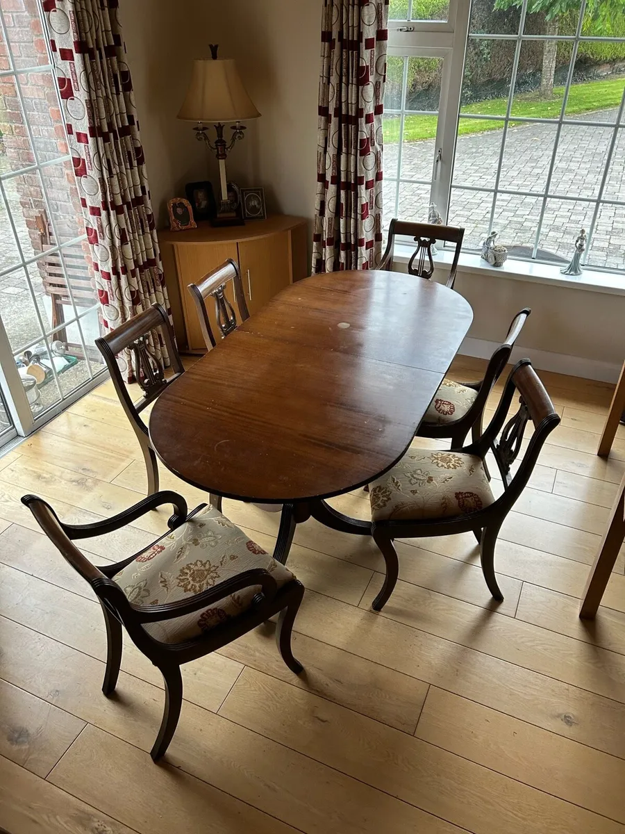 Table and chairs and side cabinets - Image 1