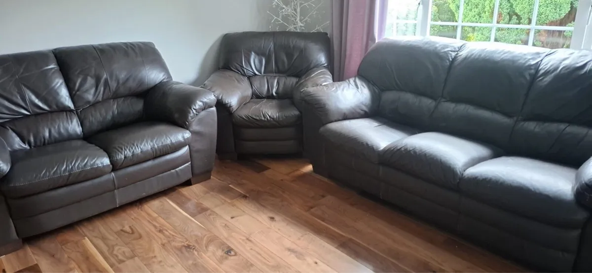 Leather Sofa Set - Image 1