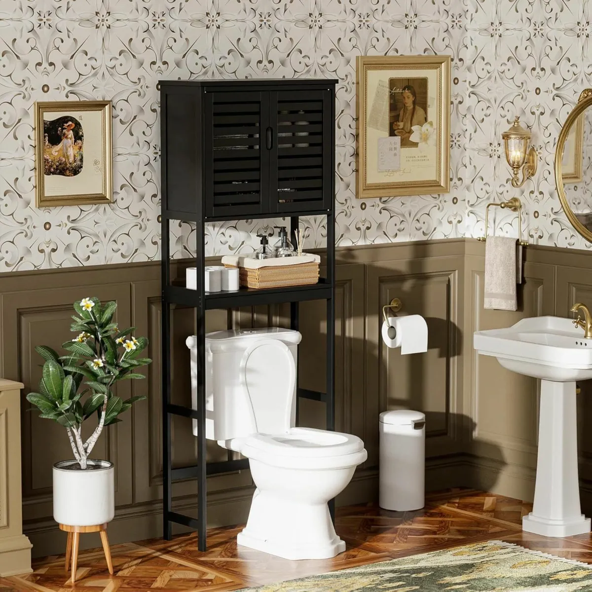 Bathroom Storage Shelf Cabinet Over-The-Toilet - Image 1