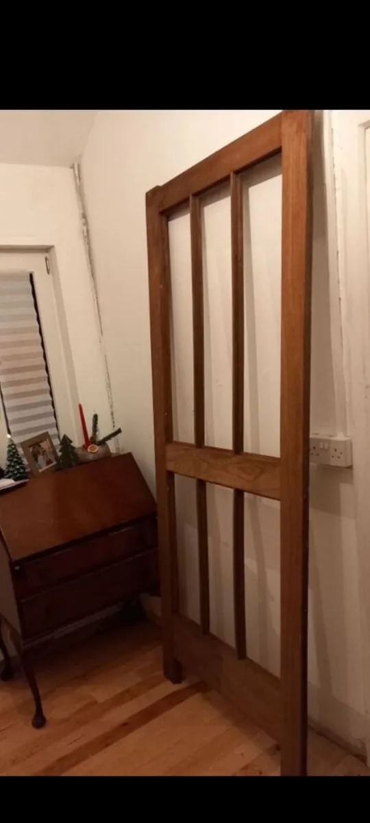 vintage solid teak doors pair 7ft - Image 1