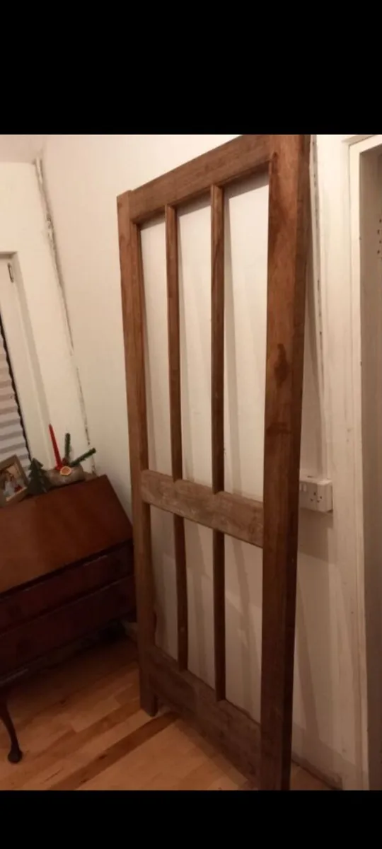 vintage solid teak doors pair 7ft - Image 2