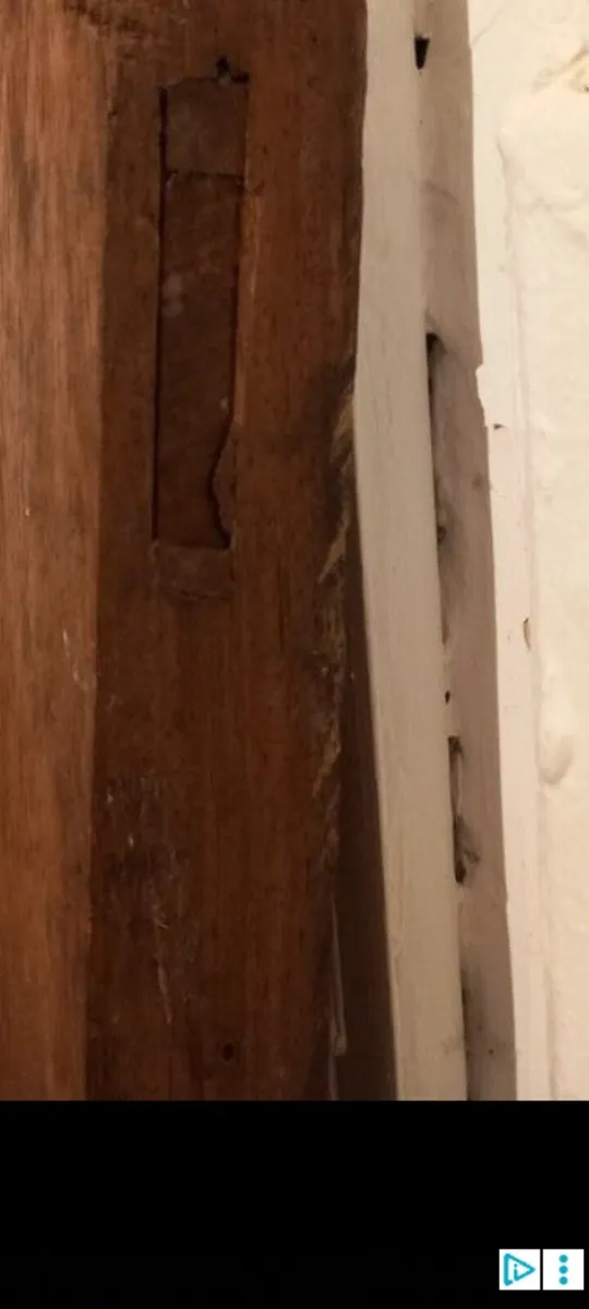 vintage solid teak doors pair 7ft - Image 4