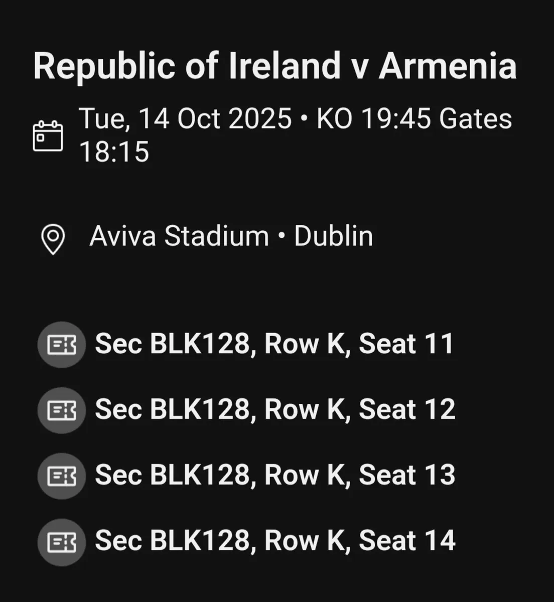 Ireland vs Armenia