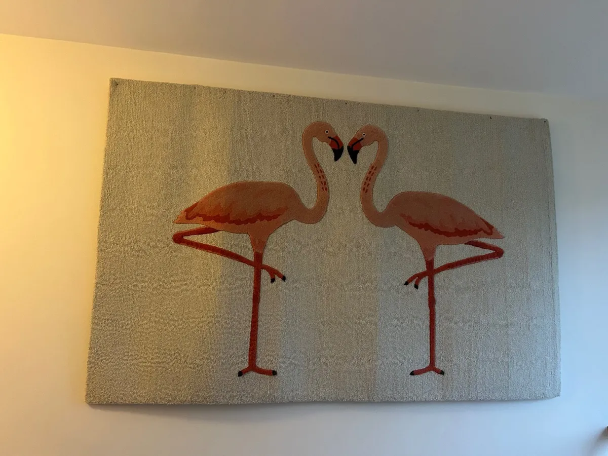 Anthropologie pink Flamingo Rug - Image 3