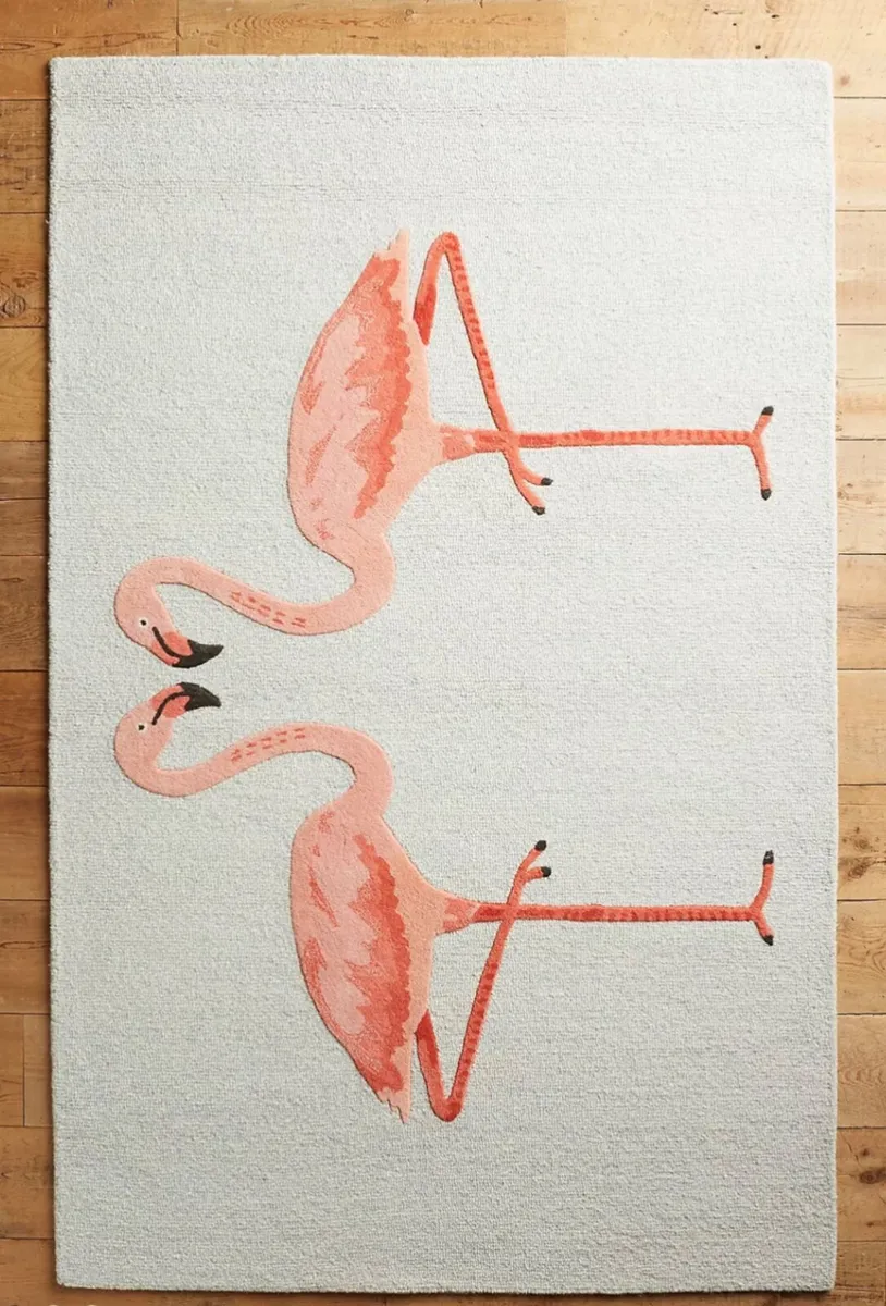 Anthropologie pink Flamingo Rug - Image 1
