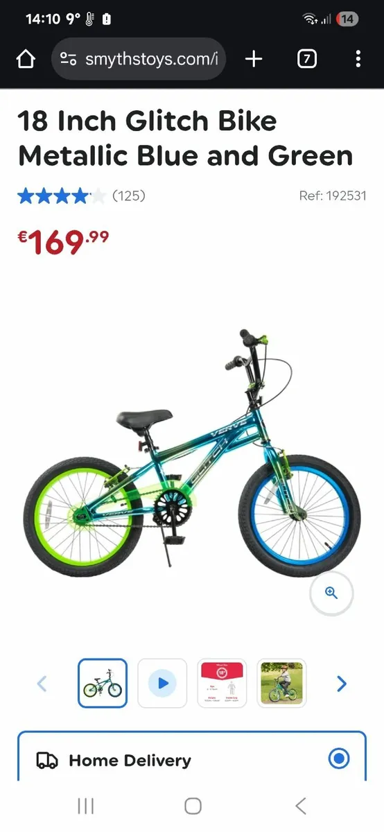 18 Inch Glitch Bike Metallic Blue and Green - Image 3