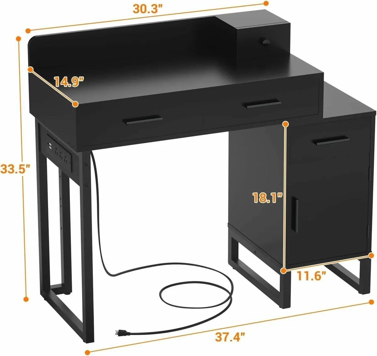 Dressing Table Vanity Desk 4 Storage Drawers - Image 3