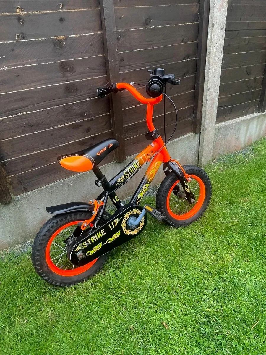 12 Inch Strike Bike Orange and Black - Image 1