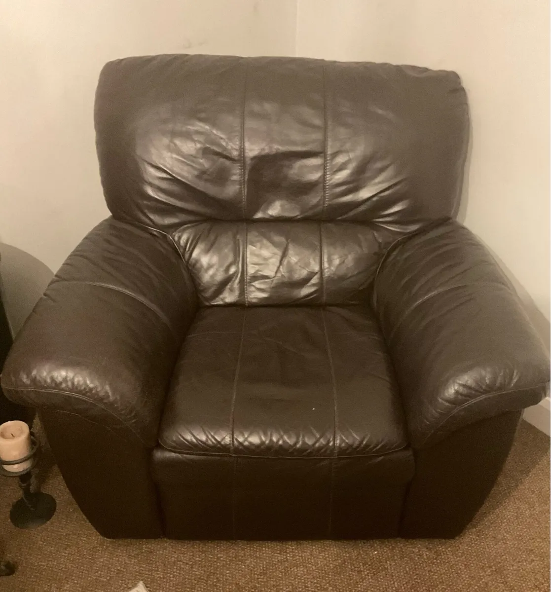 Leather suite 3+1+1 chocolate brown - Image 2