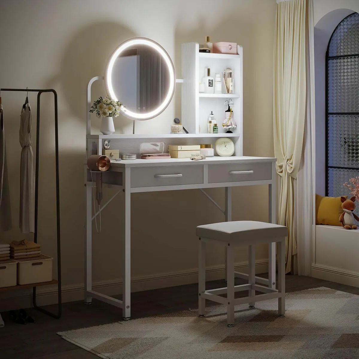 Dressing Table Set adjustable mirror LED Lights - Image 3