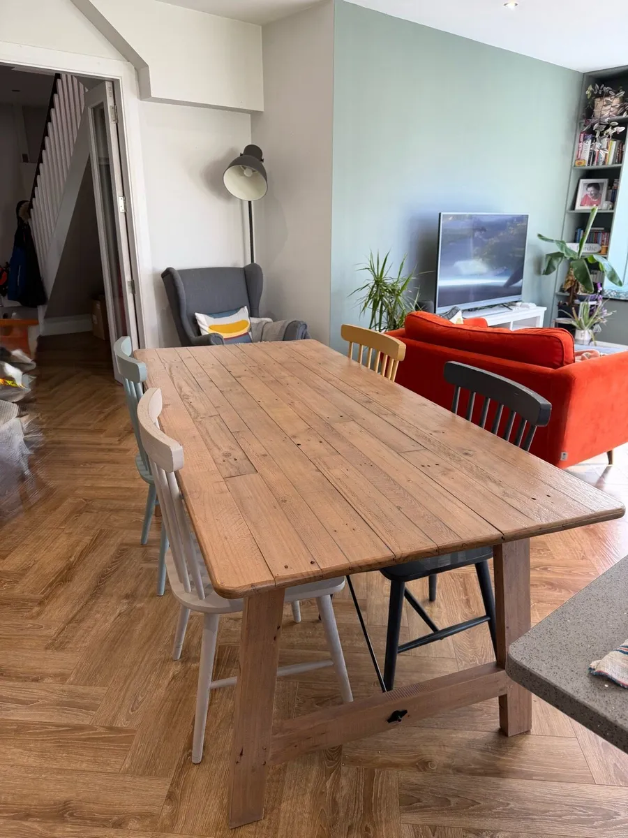 Rustic Dining Table, Bench and 4 chairs - Image 1