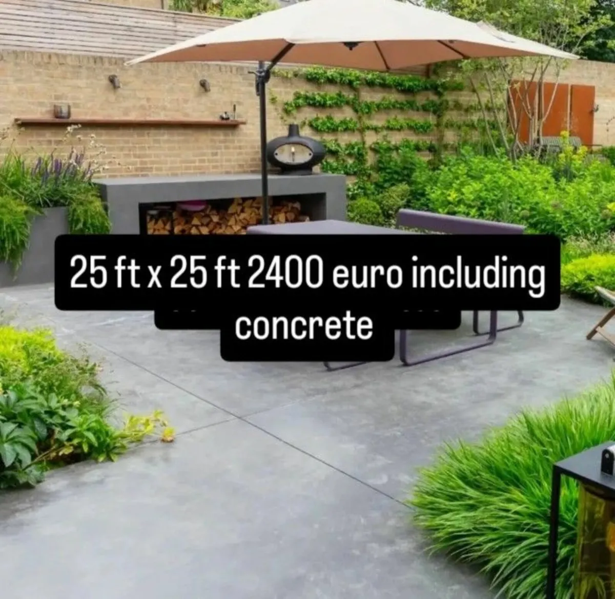 Concrete patio area