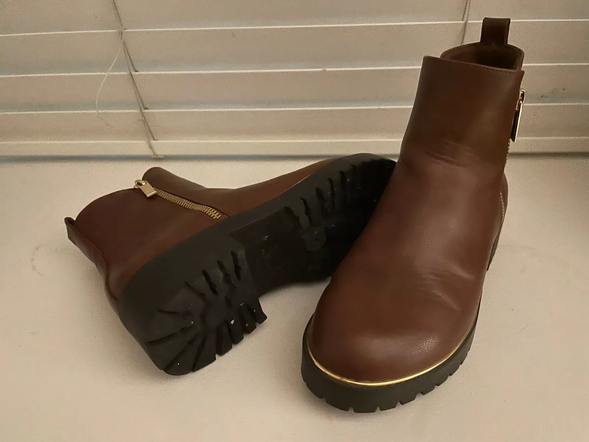 New Look Brown Boots: Size 4 Wide Fit - Image 1