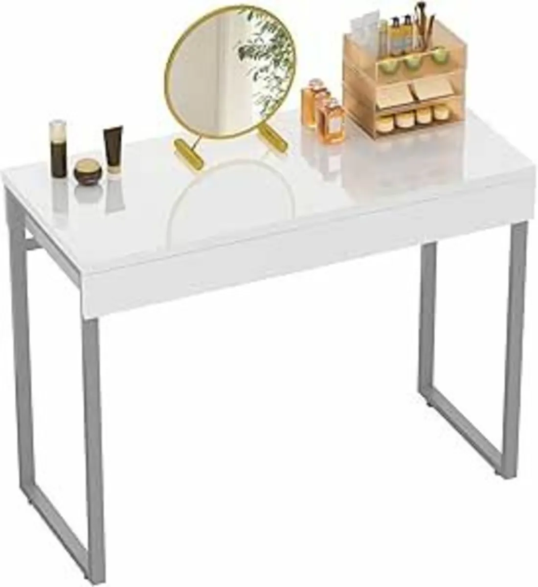 Dressing Table Drawer White Office Computer Desk - Image 2