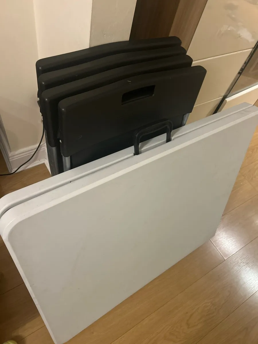 Foldable Table and 4 Chairs Set – Great Condition - Image 1