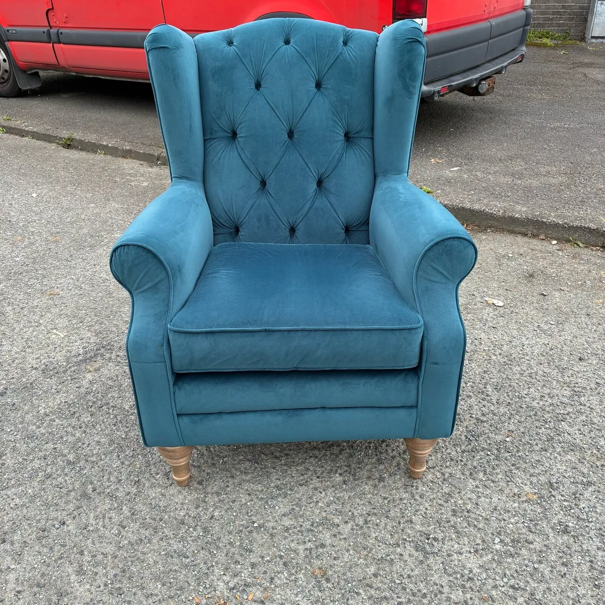 Fab? Teal velvet Armchair - Image 1
