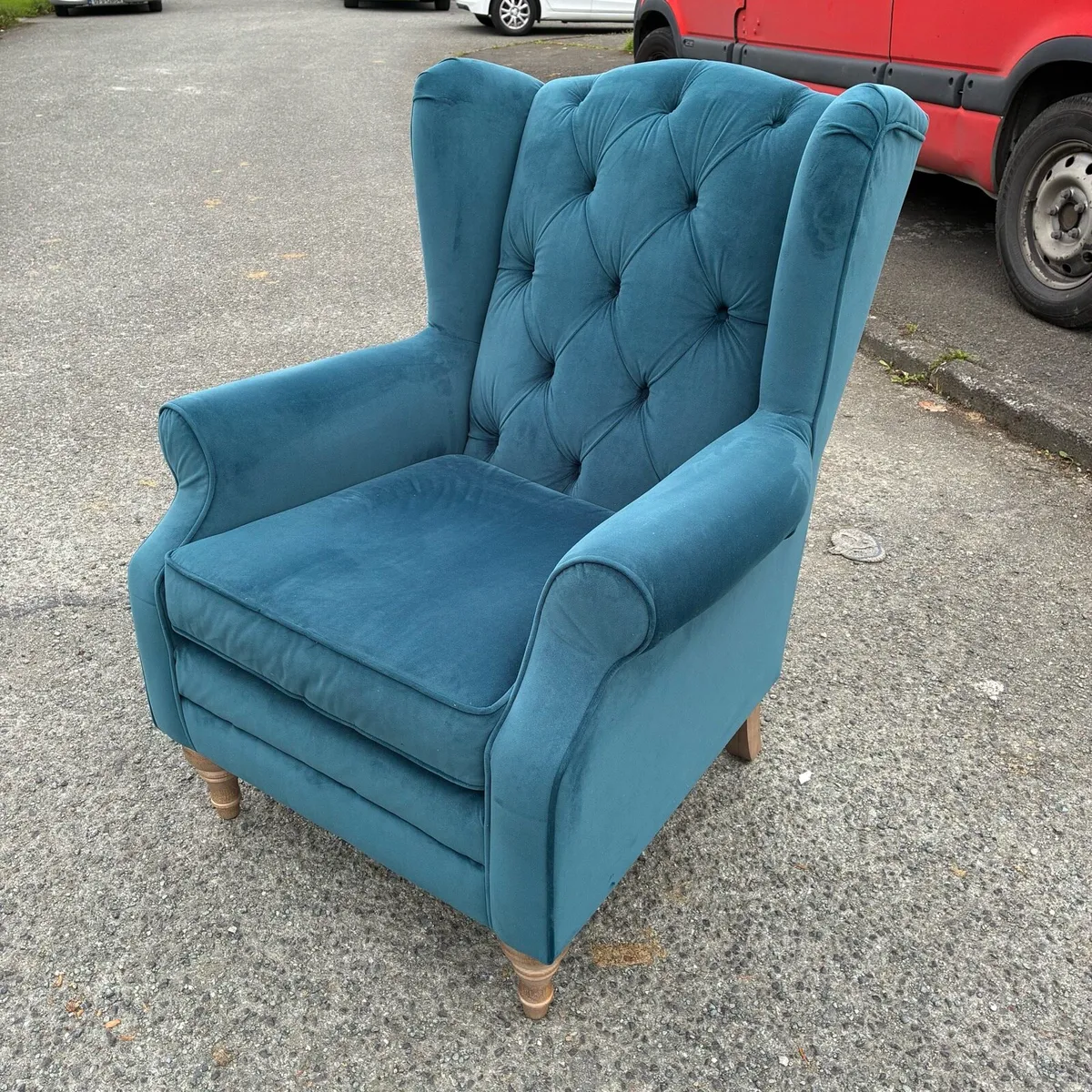 Fab? Teal velvet Armchair - Image 2