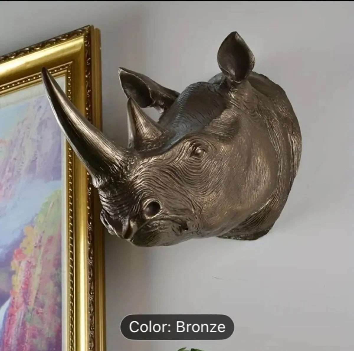 Rhino head ornament free postage - Image 1