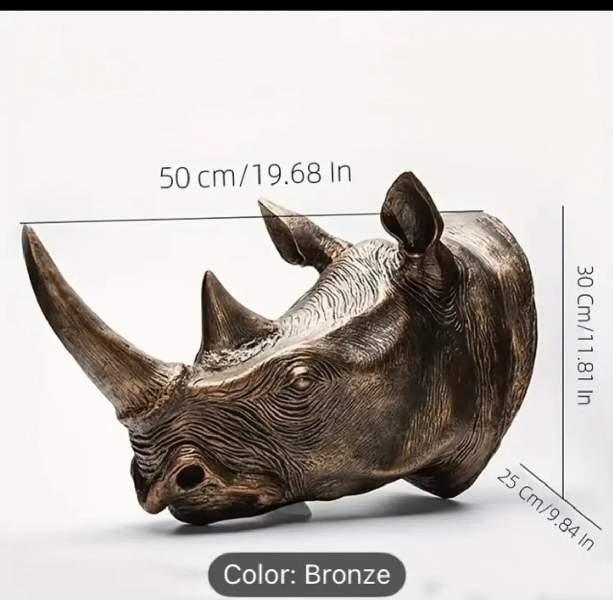 Rhino head ornament free postage - Image 2