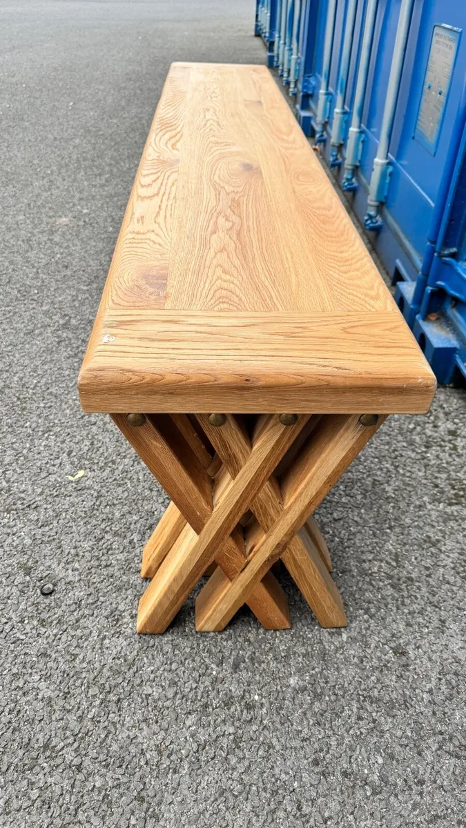 Oak Farmhouse Dining Bench - Ex Display - Image 3