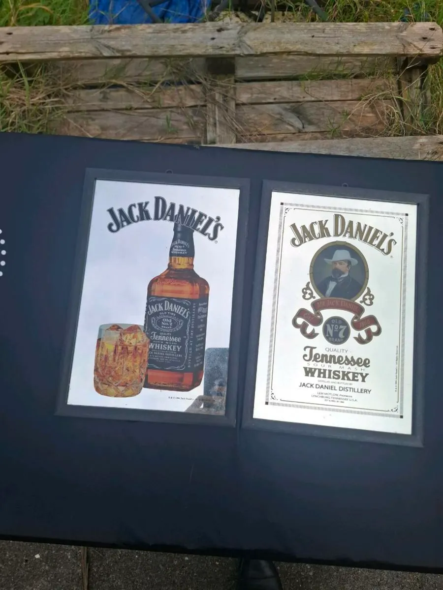 2 whiskey mirror frames jack daniels