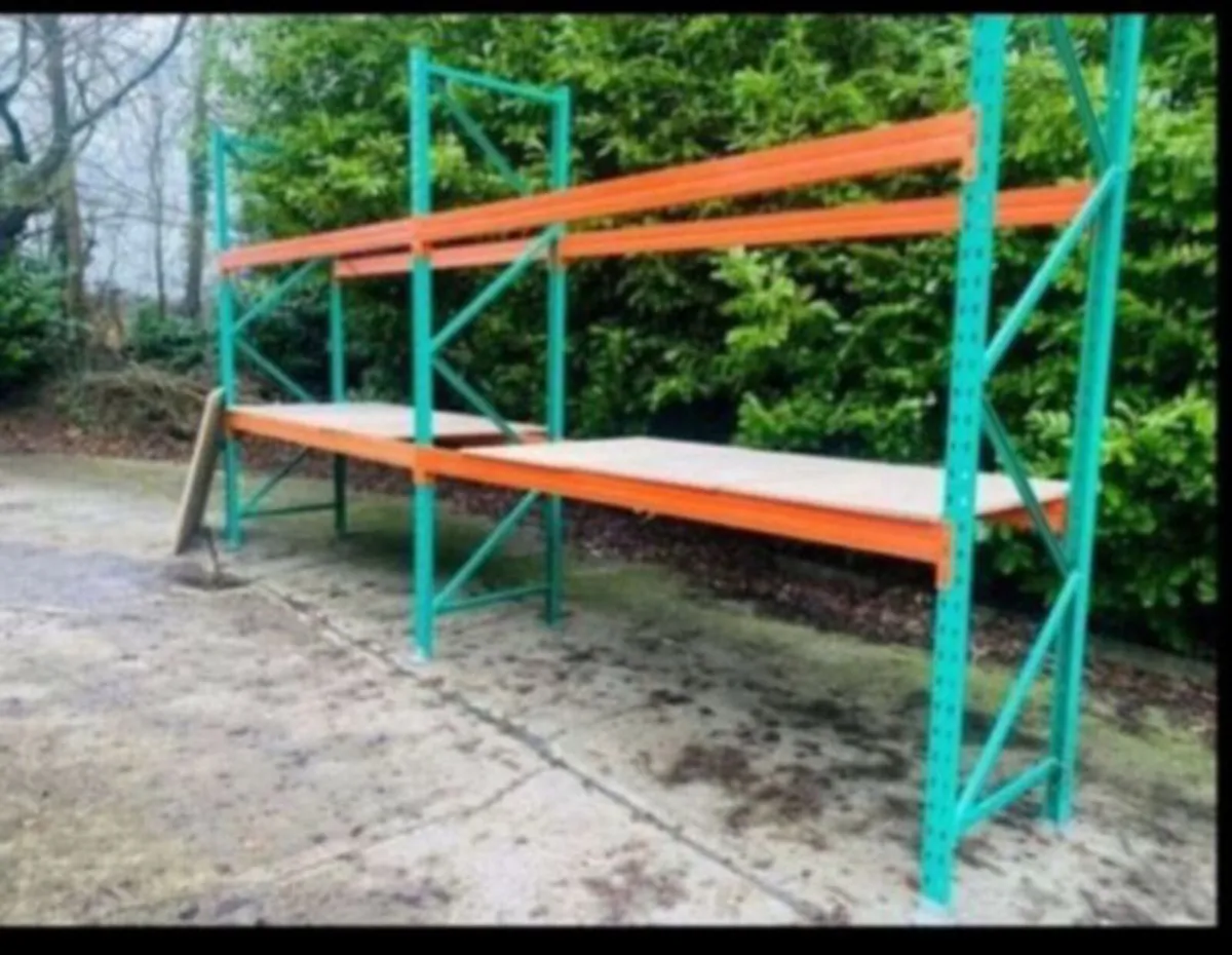PALLET RACKING SINGLE BAY 2 SHELF WITH BOARDS - Image 4