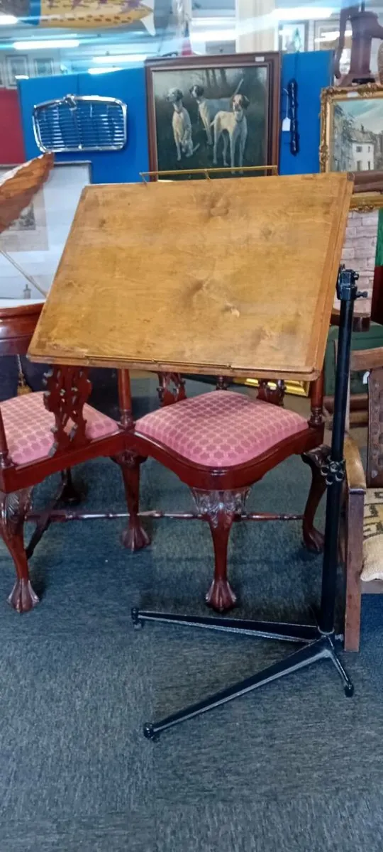 Victorian Cast Iron Base Drafting Table - Image 1