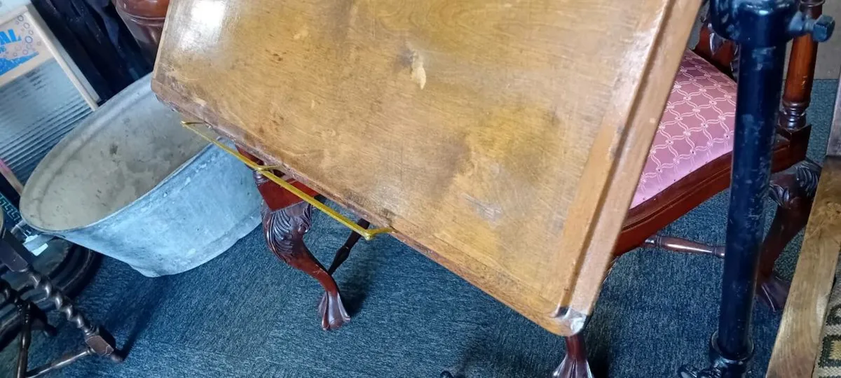 Victorian Cast Iron Base Drafting Table - Image 2