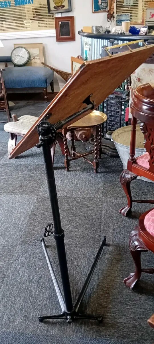 Victorian Cast Iron Base Drafting Table - Image 3