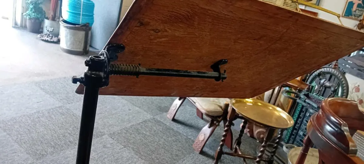 Victorian Cast Iron Base Drafting Table - Image 4