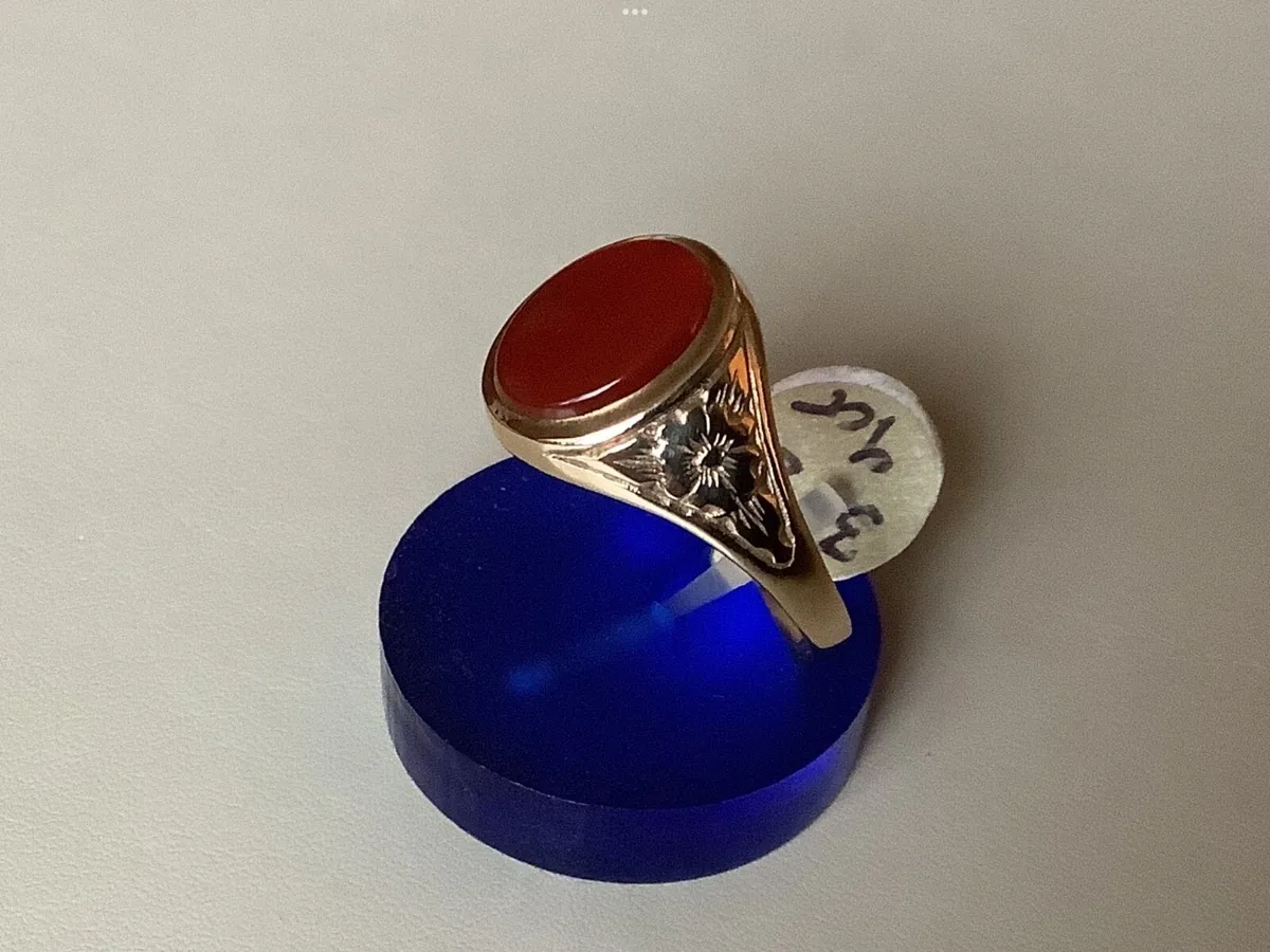 NEW 9ct Gold CORNELIAN STONE ring - Image 3