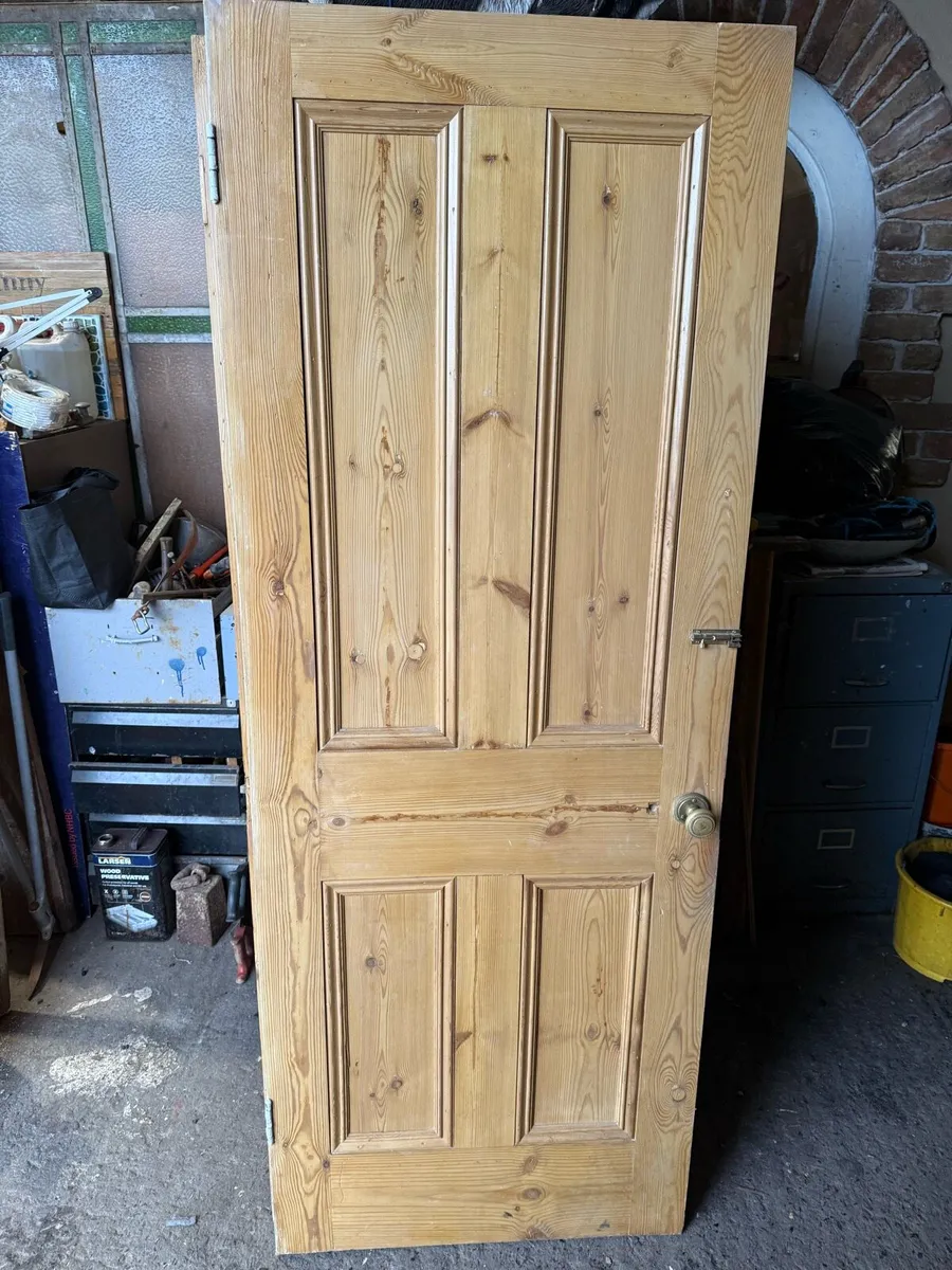 Dipped Pine Doors 30" by 78" set of five. - Image 2