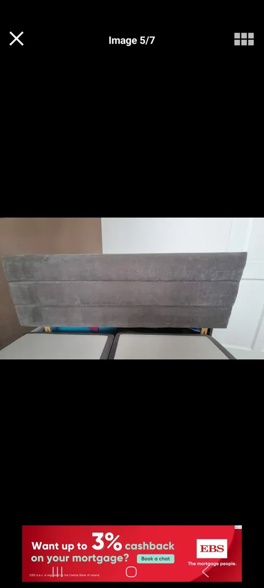 Grey 2 part divan bed base superking - Image 4