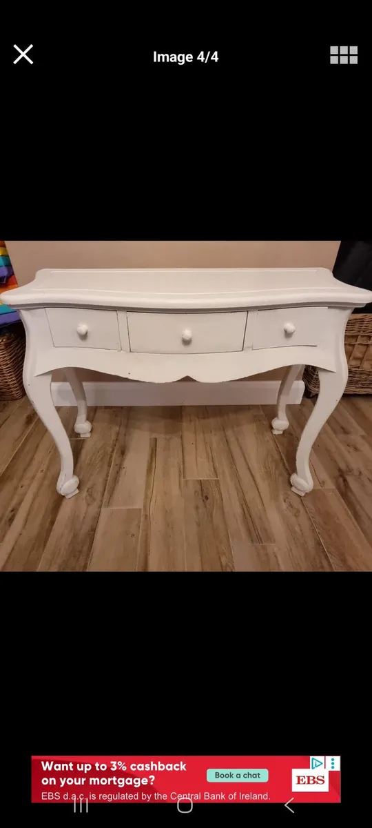 Secondhand White Vintage style Sideboard - Hall Ta - Image 1